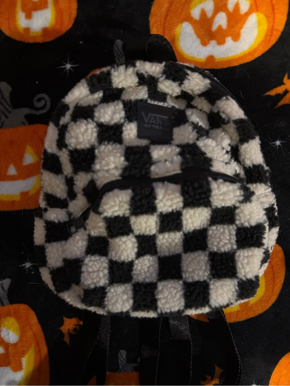 Vans Sherpa Checkerboard Mini Backpack - Black & White